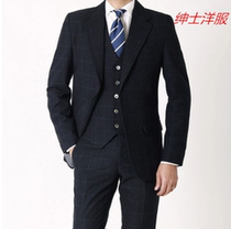 Suit custom-made mens black groom wedding dress business professional dress Korean version of slim body best man suit