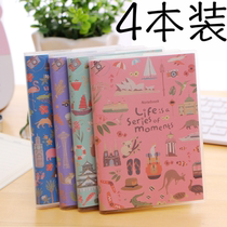 4-pack simple plastic cover notebook a6 thickened portable small book stationery notepad cute portable pocket book