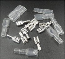 4 8mm copper tin plated cold pressing terminal 187 female seat self-locking plug spring insulation sheath sold in bulk