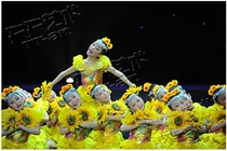 Xiaohe style Flower blossoming to the sun Childrens dance costume Stage performance suit Sunflower tutu