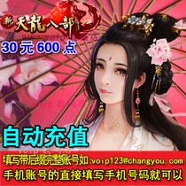 Sohu Changyou New Tianlong Eight Classic 30 yuan point card 600 points 1200 ingot ticket automatic recharge seconds charge