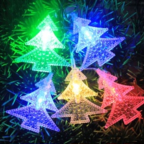 LED Festoon Lamp String Lights Christmas Tree Light String Creative Stars Light Outdoor Waterproof Room Arrangement Mesh Red Trim