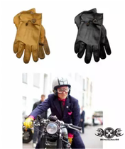 Spot US imported retro Harley knight gloves yellow and black made old windproof leather Triumph motorcycle men
