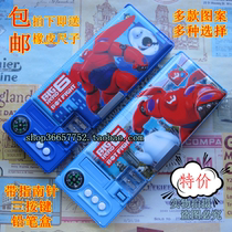  Korean version of the big white transformers Ultraman Barbie three buttons with compass multi-function pencil box