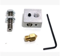 3D Printer accessories Aluminum heating block 1 75mm Supplies threaded pipe 0 4mm nozzle 1 5mm wrench suit  