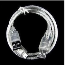 Mobile hard drive data cable transparent shielded double head USB 2 0 turn mini T Port pure copper core