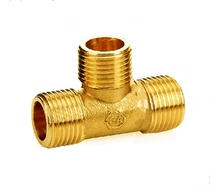 Full copper joint 4-point outer wire tee thickening direct external tooth pipe fitting interface inner and outer wire pipe joint
