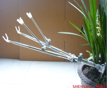 Two-purpose fishing rod bracket inserted into the ground 2 1 m stainless steel double bracket dual-purpose double-head luminous double rod holder