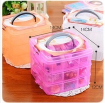 3343 three-layer detachable lattice plastic containing box transparent containing box plastic first decorated box tool box 302g