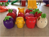 Kindergarten District Outdoor Playground Cartoon Fruit Shell Bins Cartoon Creativity Room Inside And Outside Plastic Trash Cans