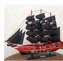  Wooden sailing boat 60cm pirate ship Wooden crafts gifts solid wood sailing boat home decoration handmade