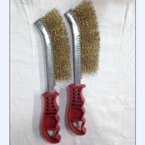 Wholesale steel wire knife brush copper plated rust removal brush steel wire brush knife shape clear seam brush plastic handle iron brush