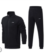 18 Li Ning men and womens training cardigan hooded sweater suit Long-sleeved trousers sportswear AWEM019 018
