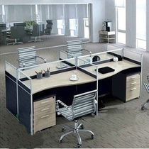 Fashion office 4 personnel work station staff desk modern simple office computer desk screen partition card holder
