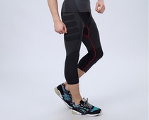 New sports tight three-point pants mens tennis fitness stretch pants breathable perspiration compression running shorts
