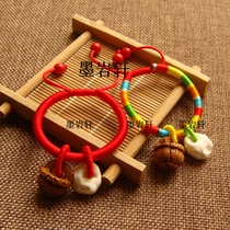 Dragon Boat Festival childrens baby pressure shock evil spirits bracelet peach core pig shock bone multicolored rope red rope hand rope parent-child style