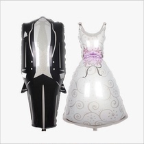 Qixi Festival wedding aluminum film balloon confession aluminum foil balloon groom bride dress balloon