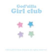 Miss Godzilla exclusive original illustration embroidery sticker-Girl Club (Little Star)