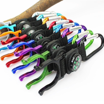 Outdoor multi-function carabiner hook compass quick hang D-type aluminum alloy keychain backpack Mineral water bottle buckle