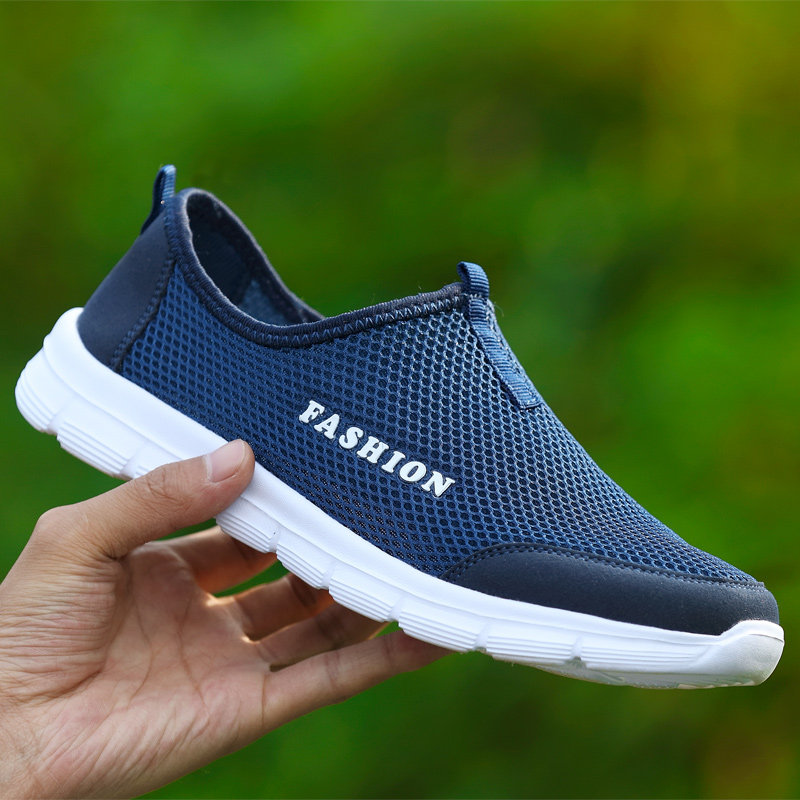 Spring Summer Season Men's Shoes Casual Breathable Mesh Shoes Light 100 Hovers Couple's Shoes Mesh Sloppy Shoes Sneaker Men