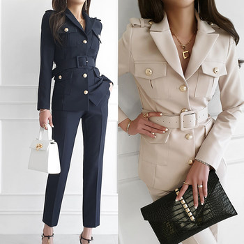 New two-piece women's clothing 2021 autumn clothing Korean style temperament fashion slim suit jacket professional women's trousers suit