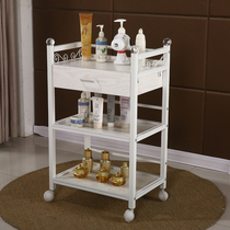 Beauty cart European-style multifunction with drawer beauty salon small cart mobile massage grain embroidered shelve tool car