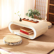 Bamboo-knitted kang a few days style tatami small table minimalist idea small tea table Home Minestay short table floating window small table