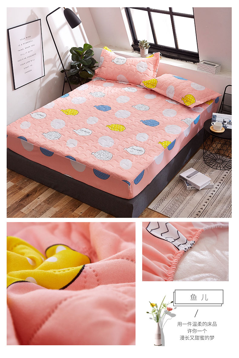 Được trang bị duy nhất mảnh vỏ bảo vệ bụi che khăn trải giường thấm nước dày bông bìa nệm thay đổi mat là máy rửa trượt 1.8m - Trang bị Covers Ga phủ giường Everon
