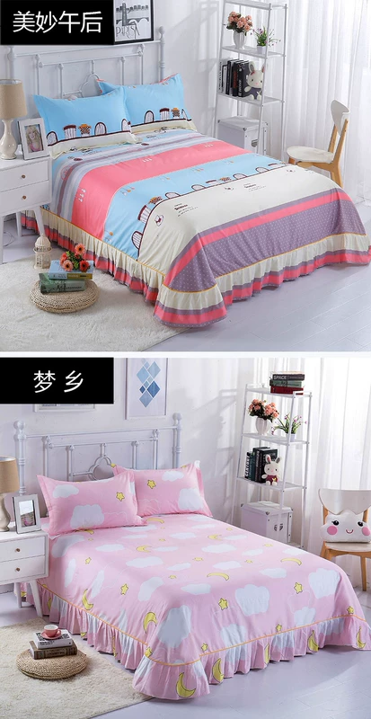 Một mảnh khăn trải giường cotton 1,2 mét ký túc xá cute girl ba mảnh bông đúp nệm chàng trai độc thân - Khăn trải giường tấm trải giường