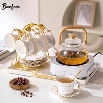 High-end light luxury English water cup coffee cup tea set living room home decoration teacup flower teapot afternoon teapot