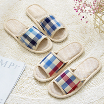 Linen slippers women autumn couples home cotton linen indoor non-slip home four seasons deodorant spring and autumn mens hemp slippers