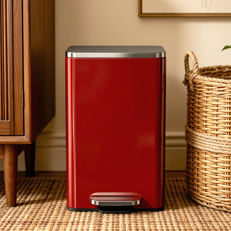 Japanese Trash Can for Home Use 2026 New Model Luxury High-End Stainless Steel with Lid High Aesthetic Large Size Large Capacity