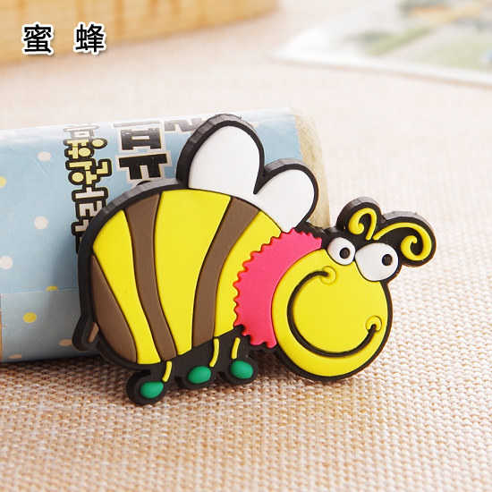Honeybeeoriginality lovely Cartoon animal Refrigerator Magnetic tape Decorative stickers blackboard Message post magnetic Sticky note Magnet paste