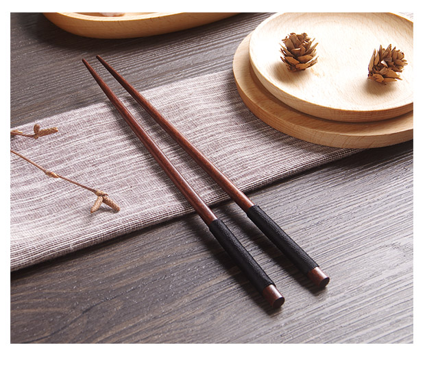 Đũa gỗ hộ gia đình retro quanh co đũa gỗ nhà bếp dao kéo xào đũa đũa sushi đũa đũa - Đồ ăn tối dĩa trắng