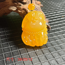 Ruihuang Cui Natural Jade Fine Jewelry Burmese Material Huanglong Jade Ice Yellow Life Wishful Pendant Jade Pendant