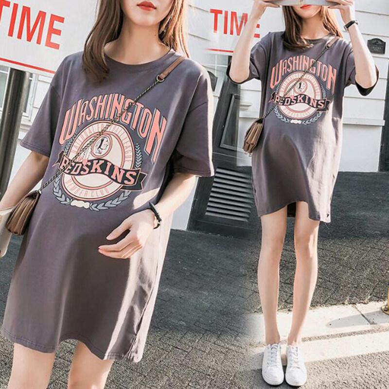 Net red maternity dress Summer suit Short-sleeved top fashion skirt Summer high-end maternity dress summer thin section