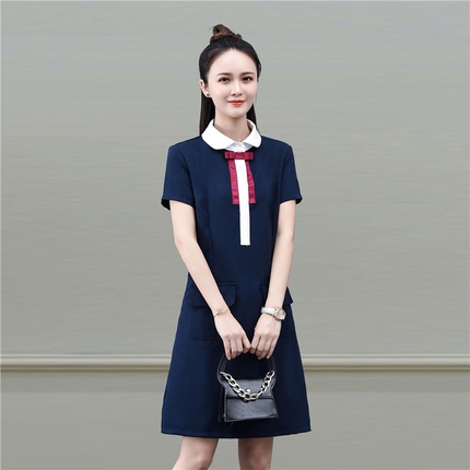 Summer Kindergarten Teacher Uniform Professional Women's Dress Kindergarten Teacher Uniform British Style Teacher Work Uniform Logo