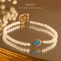 Mosen Mosen jewelry millet beads set (bracelet necklace) 18K Gold Opal Pearl female niche custom