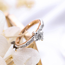 Mosen Mosen jewelry round dance diamond ring ring ring stop 18k platinum inlaid diamond ring female light luxury empty support custom