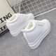 Thick-soled inner height increase of 10cm women's shoes white sneakers Korean version versatile wedge heel small white shoes student casual shoes spring