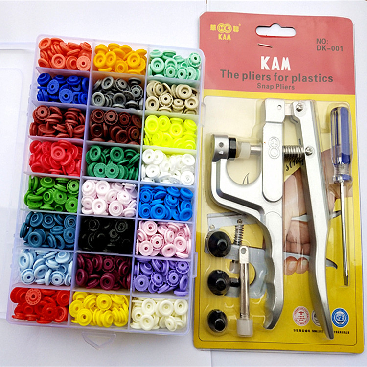 Hualian Plastic Resin T5 Snap Fasteners Four-Piece Set for Baby Crawling Clothes, Document Bags, and Jackets