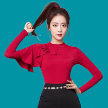 Huangdi Latin dance top new high collar dance costume national standard ballroom dance top modern dance costume Jitterbug