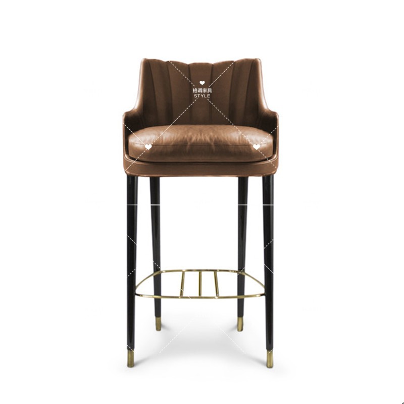 Minimalist bar Bench Bar Chair Golden High Footstool Modern Casual Chair Nordic Bar Chair Receptionist Chair Reception Chair