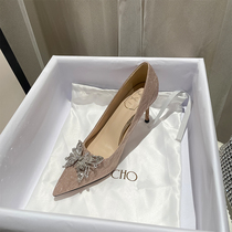  French design sense niche high heels womens thin heels 2021 new wedding shoes main wedding dress Xiuhe two wear bridal shoes