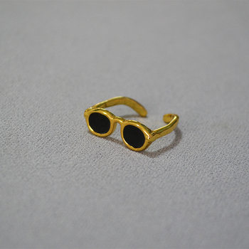 Korean style open ring index finger brass gold-plated design