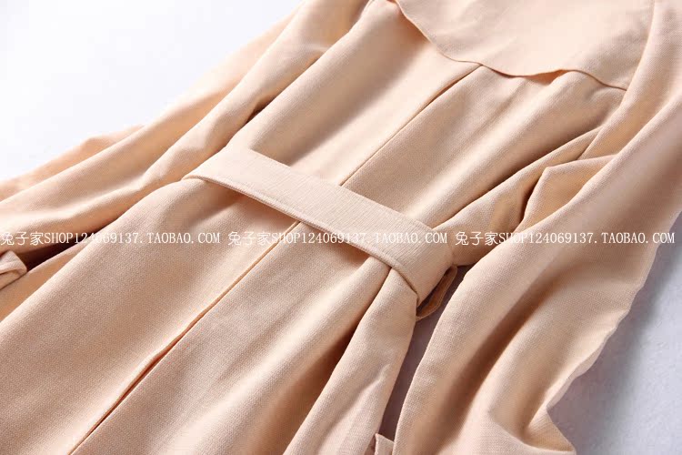 Áo gió mùa thu 2017 cho nữ đa năng tươi mới đa năng áo hai dây thắt lưng eo áo khoác dài tay áo dạ nữ