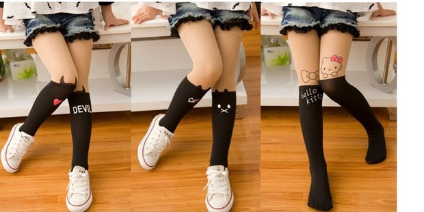 Mùa xuân và Mùa Thu phim hoạt hình hai màu khâu cô gái pantyhose trẻ em của vớ vớ ống giả sinh viên trên đầu gối đáy vớ