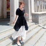 Комплект, платье, юбка, летняя одежда, длинный корсет, французский стиль, 20 года, в корейском стиле, средней длины