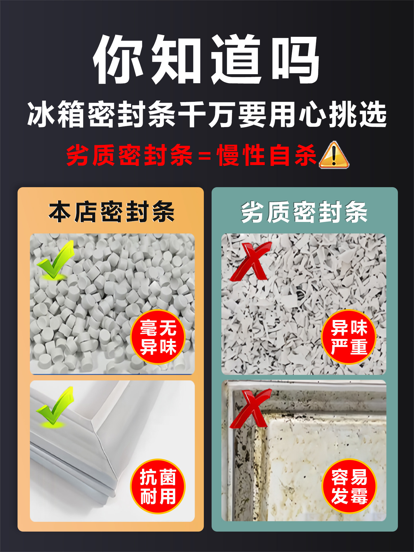 Four-Door Refrigerator Door Seal Strip, Magnetic Strip, Universal Accessories