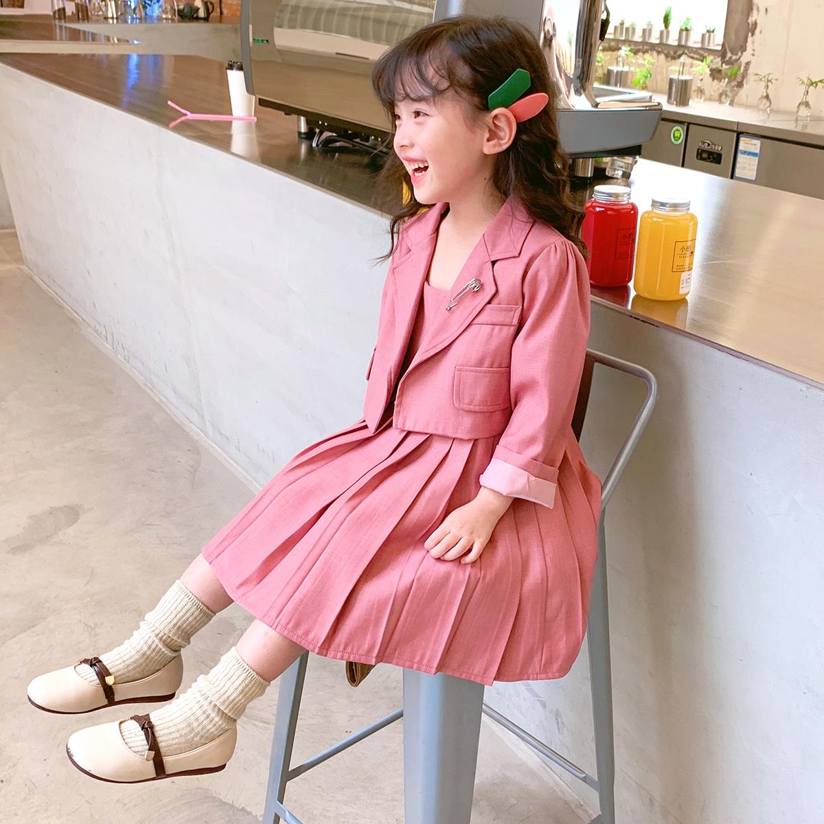 Hong Kong Korean Korean Girls Package 2019 New Temperament Suite Girls Costume Princess Vest Dress